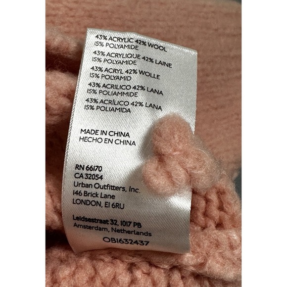 Anthropologie Cropped Chunky Knit Sweater – Size XS Peach / Blush Pink - Picture 4 of 8